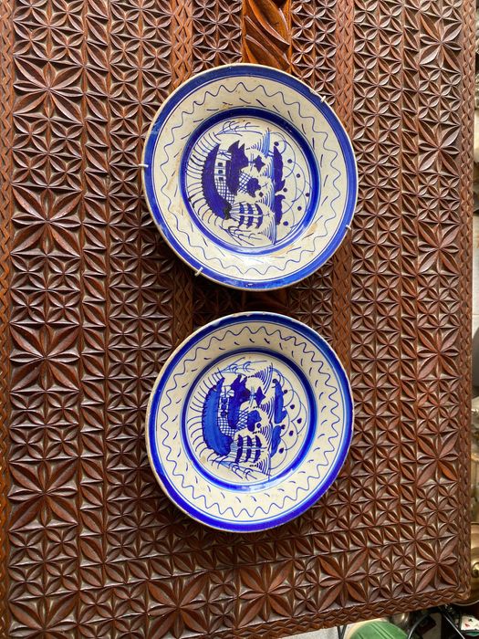 Pratos Faiança Portuguesa Séc XIX 23,5 cm