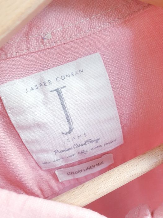 Różowa lniana koszula męska  Jasper Conran L XL