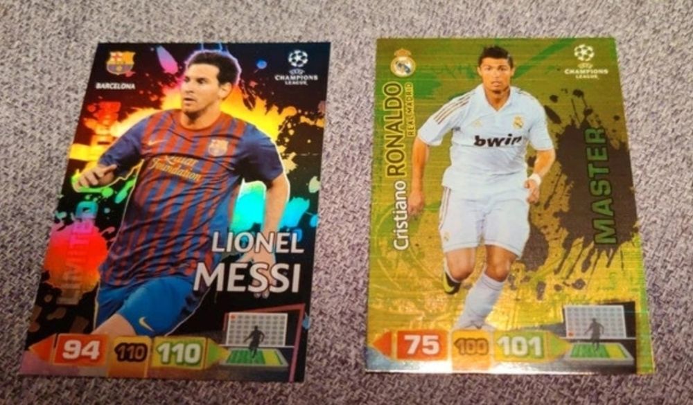 Dwie karty Messi Ronaldo