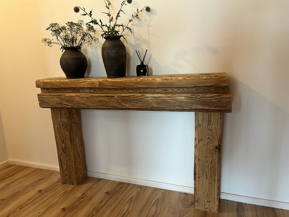 Konsola lite drewno ze starych belek LOFT półka komoda meble