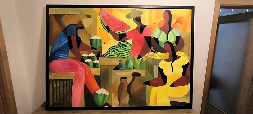 Vários quadros pintados a mão