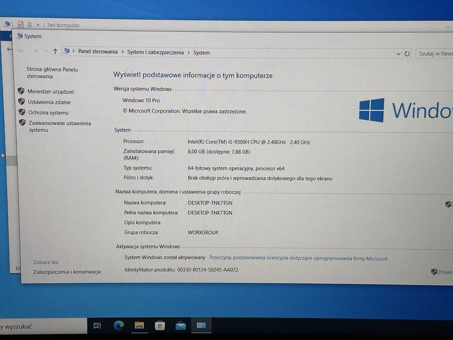 Laptop Gamingowy GTX 1050 i5 9300