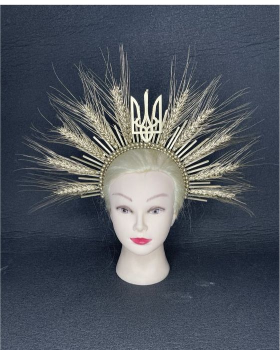 Корона на голову обруч вінок віночок з колосками пшениці колосків