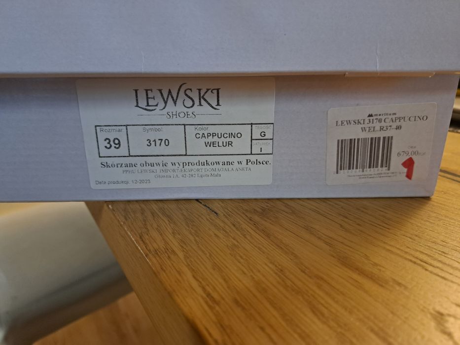 Kozaki ażurowe Lewski cappuccino r.39 welur