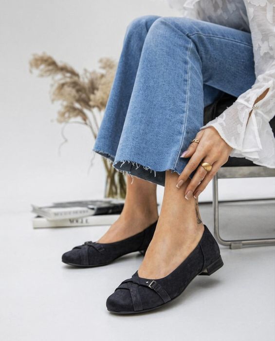 Klasyczne baleriny Semler granatowe eleganckie rozmiar 39