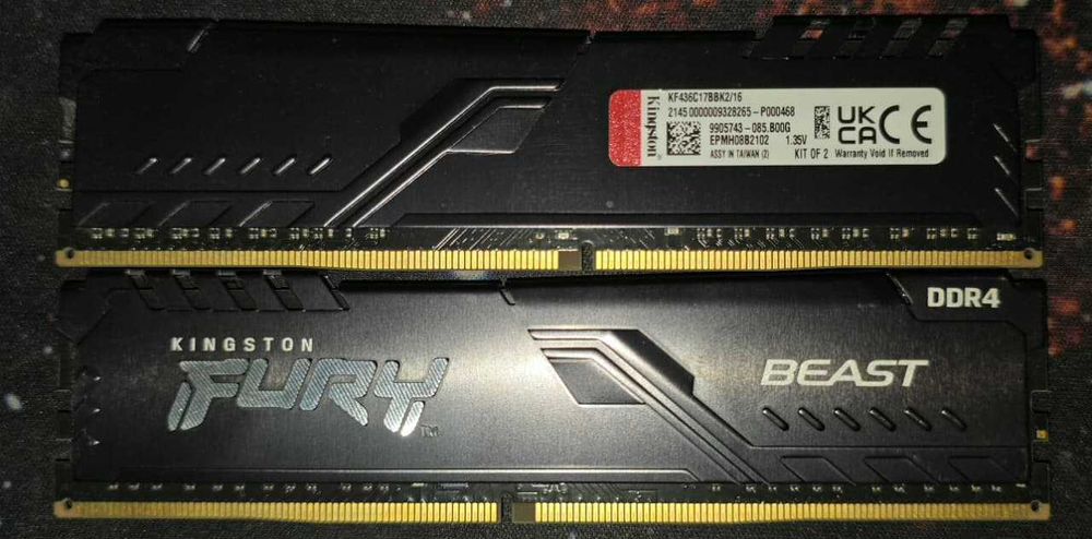 Kingston FURY 16 GB (2x8GB) DDR4 3600 MHz Beast (KF436C17BBK2/16)