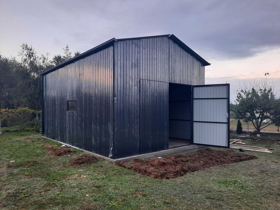 Garaż Blaszany GRAFITOWY | MAGAZYN HALA | Blaszak- Wiata | - ESSTAL-