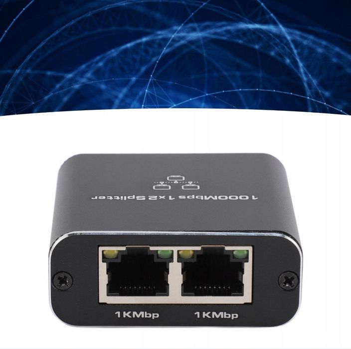 Adapter  Rozdzielacz SWITCH SPLITTER Lan  Ethernet RJ45 2XRJ45 1000M