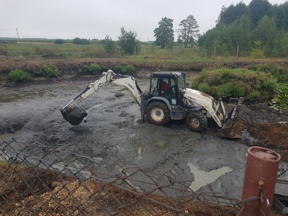 Usługi koparko-ładowarki, minikoparki rozbiórki transport ziemi żwiru.