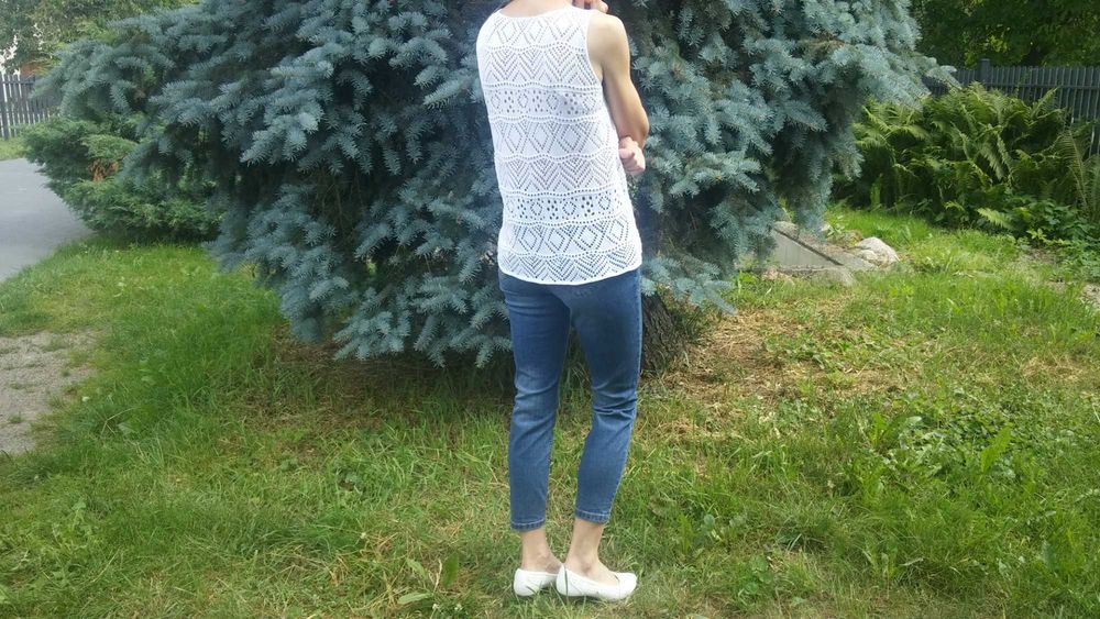 spodnie dżinsowe z elastyczną nicią wygodne rozmiar 38