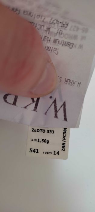 Pierścionek złoto 333