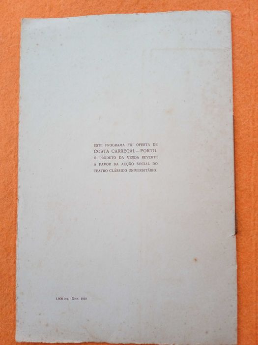 Récita para Apresentação do Teatro Clássico Universitário 1948