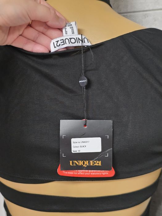 Unique 21 czarna sukienka z głębokim dekoltem M nowa z metką