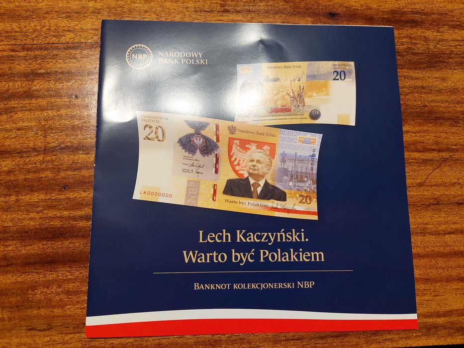 Banknot kolekcjonerski 20 zł, Lech Kaczyński, Warto być Polakiem.