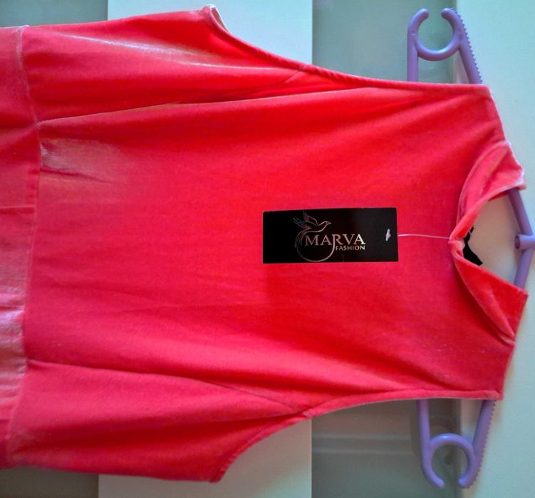 Różowa welurowa sukienka MARVA