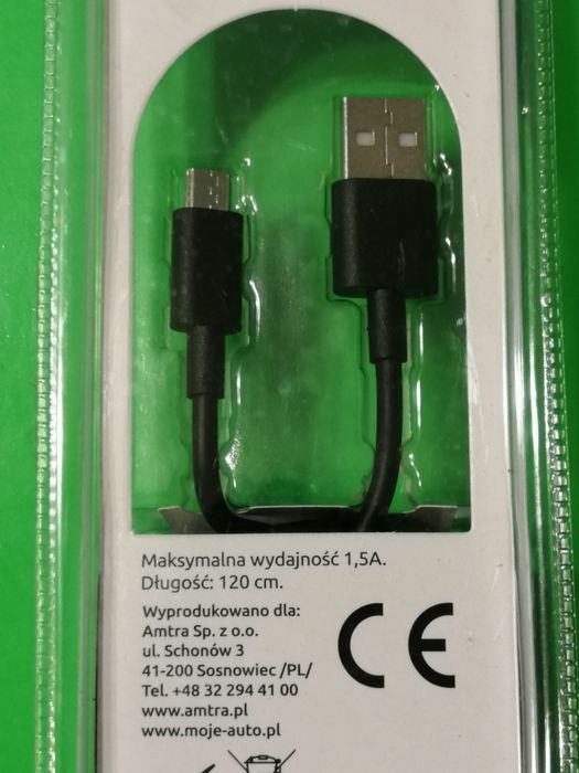 Kabel Micro USB, 120 cm, nowy (bez opakowania)
