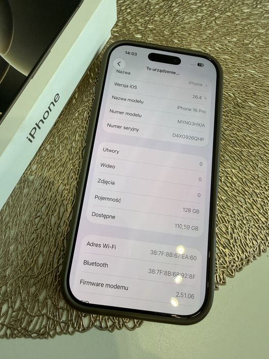 Sprzedam lub zamienie Iphone 16 pro 96% 128gb