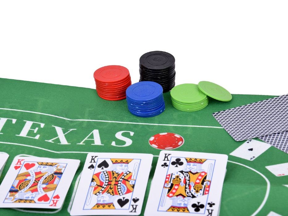 Zestaw Gra karciana 2w1 Poker i BlackJack Żetony + karty + plansza
