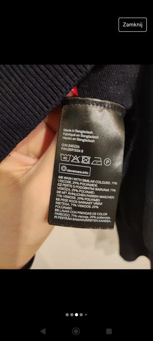 Granatowy sweter H&M Basic r. XL 42/44