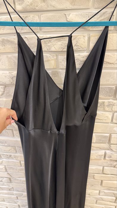 Сарафан черный zara S шелк