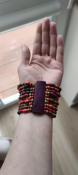 Bransoletka kolorowa Primark elastyczna drewniane koraliki