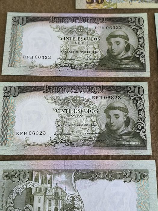 Notas de 20 e 50 escudos