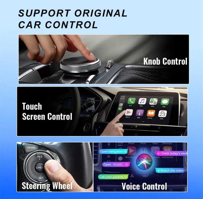 Adaptador para Carplay e Andoid Auto sem fios