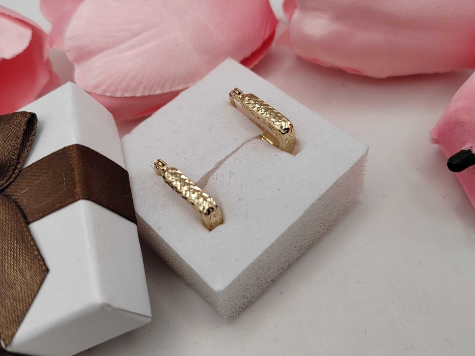 NOWE Złote Kolczyki Ozdobne / Złoto 585