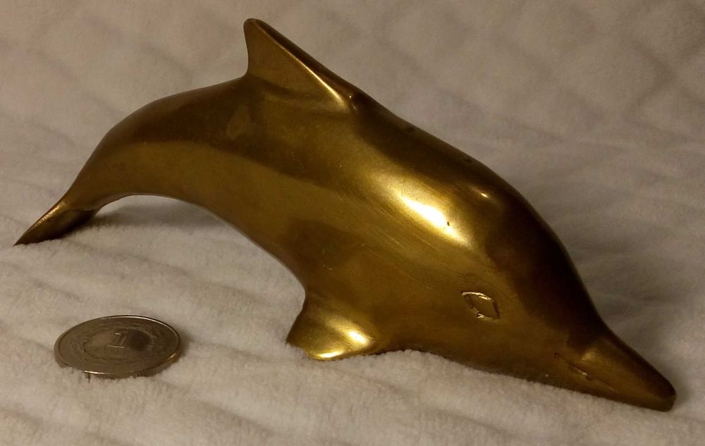 Metalowy Delfin, ciężarek do papieru (Kolekcja, Dekoracja)
