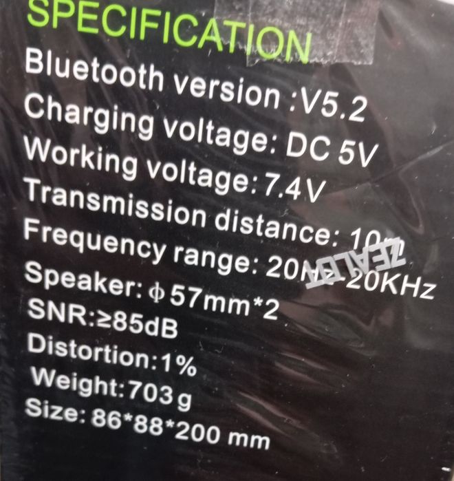 Coluna som ZEALOT super bass 40w Nova