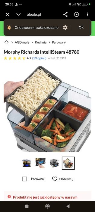 Parowar Morphy Richards IntelliSteam 48780 – Gotuj cały posiłek naraz!