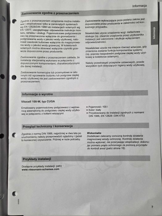 Bojler firmy Viessmann- model Vitocell 100-W, 100 l