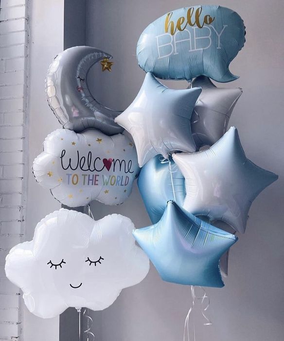Гелевые шары на выписку мальчика девочки гелиевые воздушные шарики