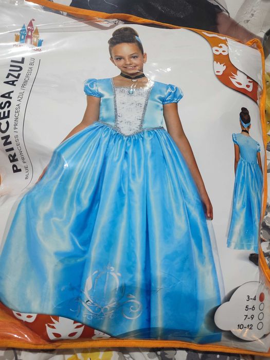 Fato de carnaval da princesa azul