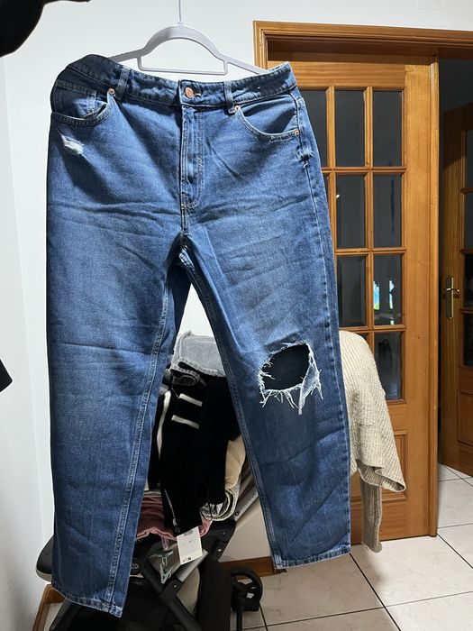 Calça Ganga rasgada(Azul)