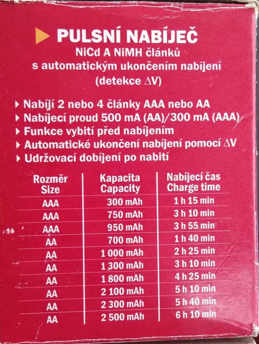 Зарядний пристрій для пальчикових акумуляторів