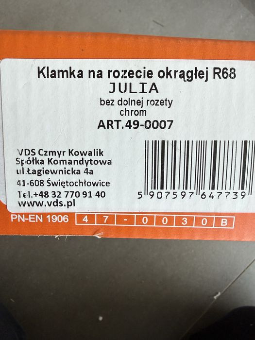 Klamka do drzwi Julia 3szt chrom masywne