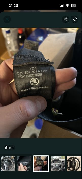 Pasy bezpieczenstwa poduszki airbag fabia 1 i 2