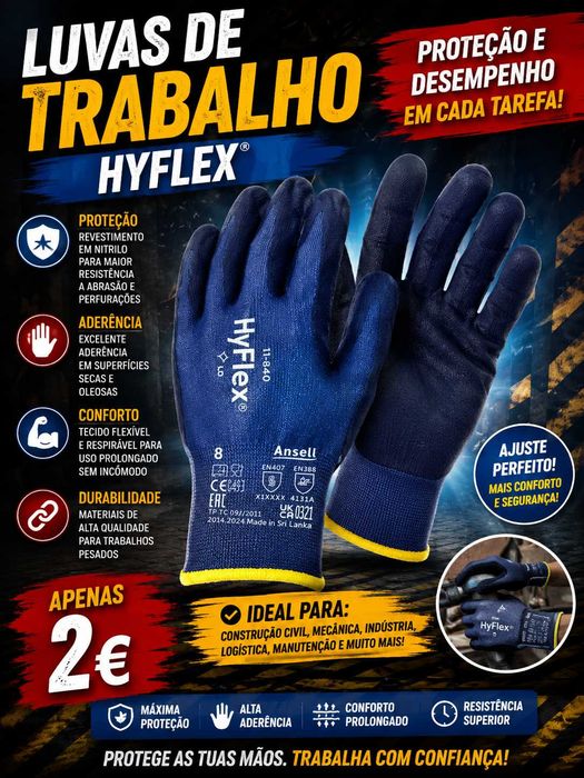 Luvas Hiflex tamanho 8