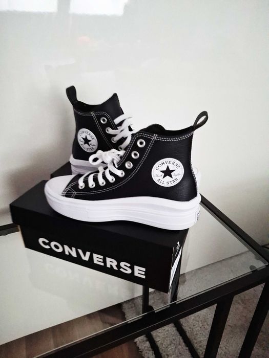 Nowe Converse czarne Chuck Taylor All Star Move Platform Sneakersy 38