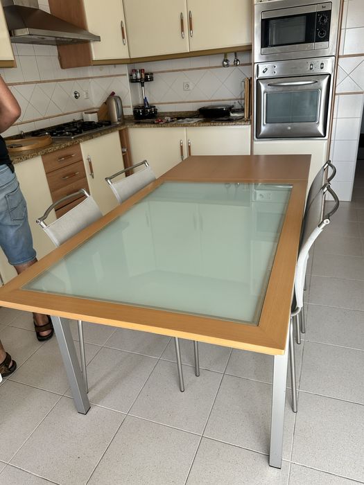 Mesa de Cozinha/Jantar Extensível com 4 Cadeiras
