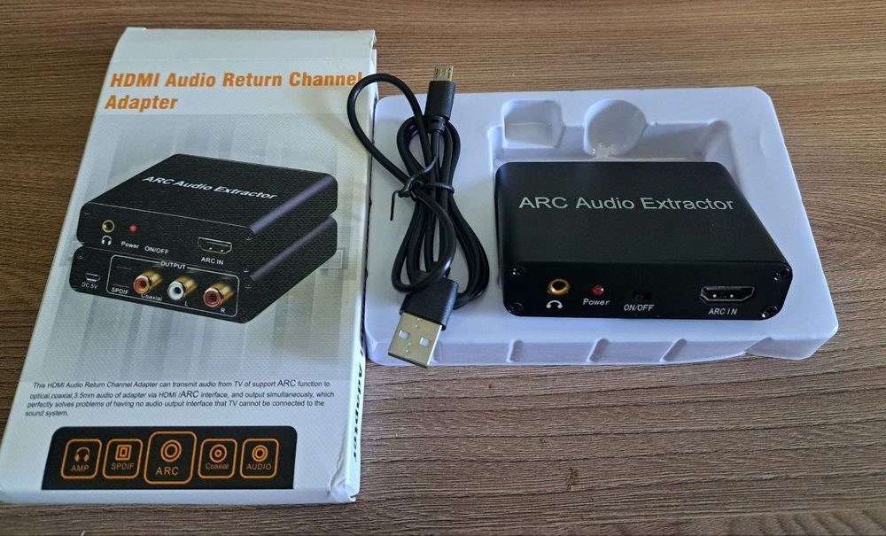 HDMI ARC Extractor переходник аудио для ТВ в тюльпан/3.5/оптика/коаксиал