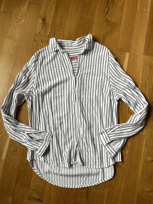 Biala koszula w paski damska