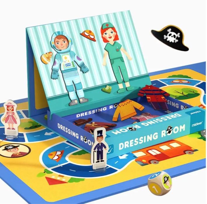 Магнітна гра пазл "Гардероб" Mideer 2 в 1  58 деталей