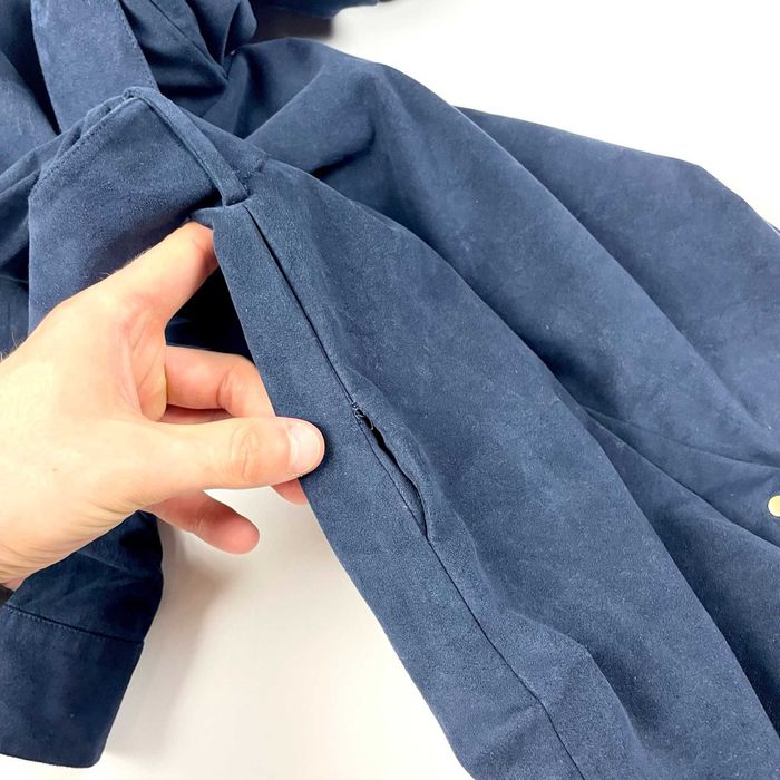 Diane Von Furstenberg navy długi płaszczyk z paskiem