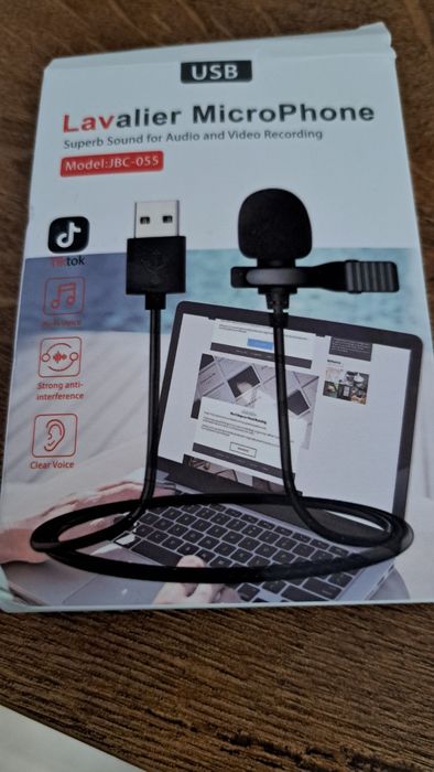 Mikrofon krawatowy na usb do laptopa
