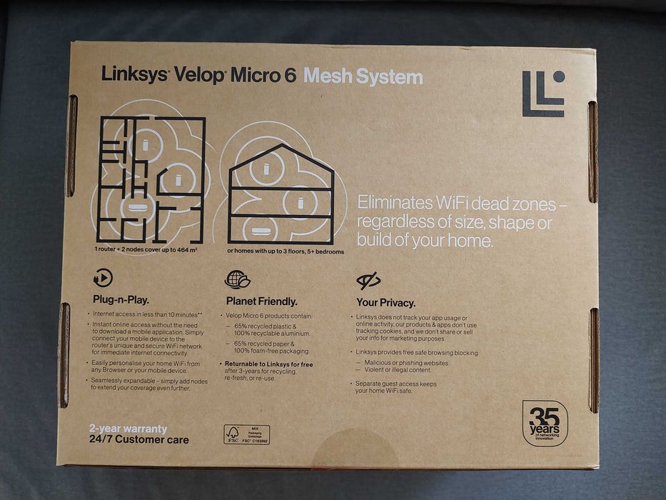 Router Linksys System Mesh Velop Micro Wi-Fi 6 3 Gb/s 3szt jak TP-Link