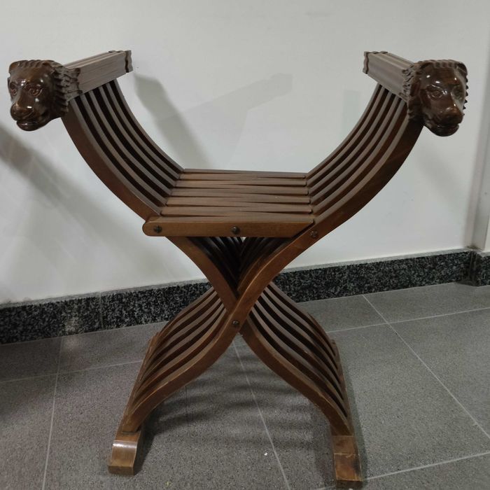 Par de cadeirões articulados Savonarola - em madeira