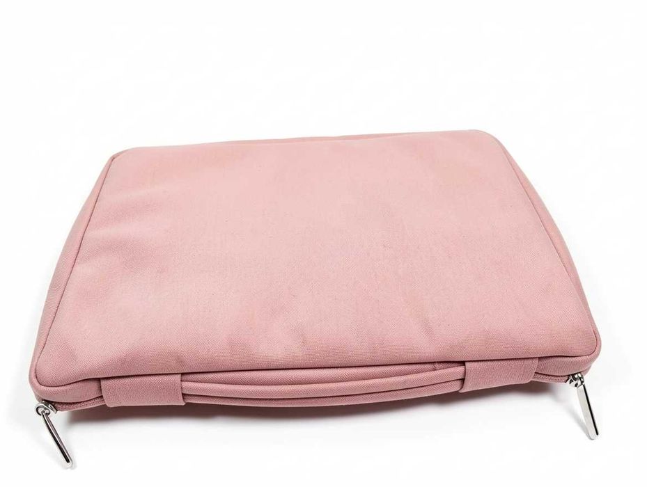 F256 Eleganckie Różowe Etui Torba Na Laptopa Tablet Pokrowiec Ochronny 36x26 cm Domiso Stylowy Zasuwany Organizer Z Uchwytem
