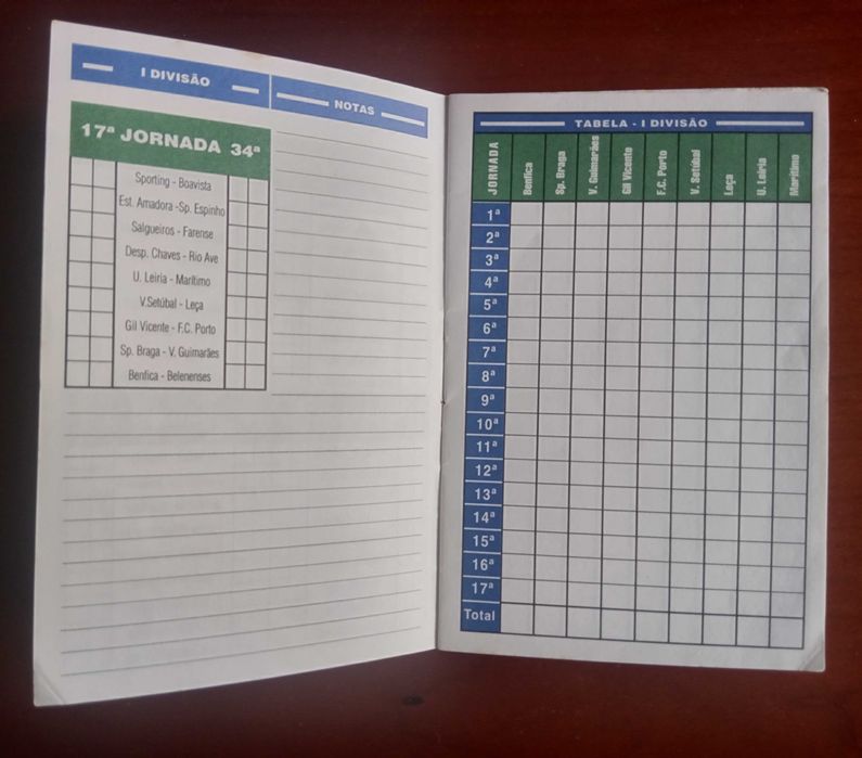 Calendário de jogos época 96/97 caixa geral de depósitos